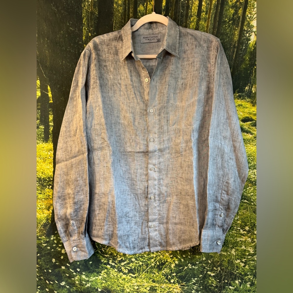 Men's Casual Gray Button Down Shirt - Picture 9 of 13